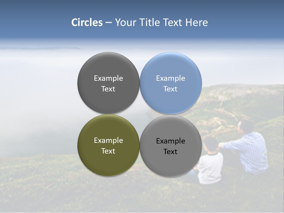 A Couple Of People Sitting On Top Of A Hill PowerPoint Template