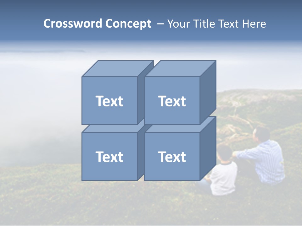 A Couple Of People Sitting On Top Of A Hill PowerPoint Template