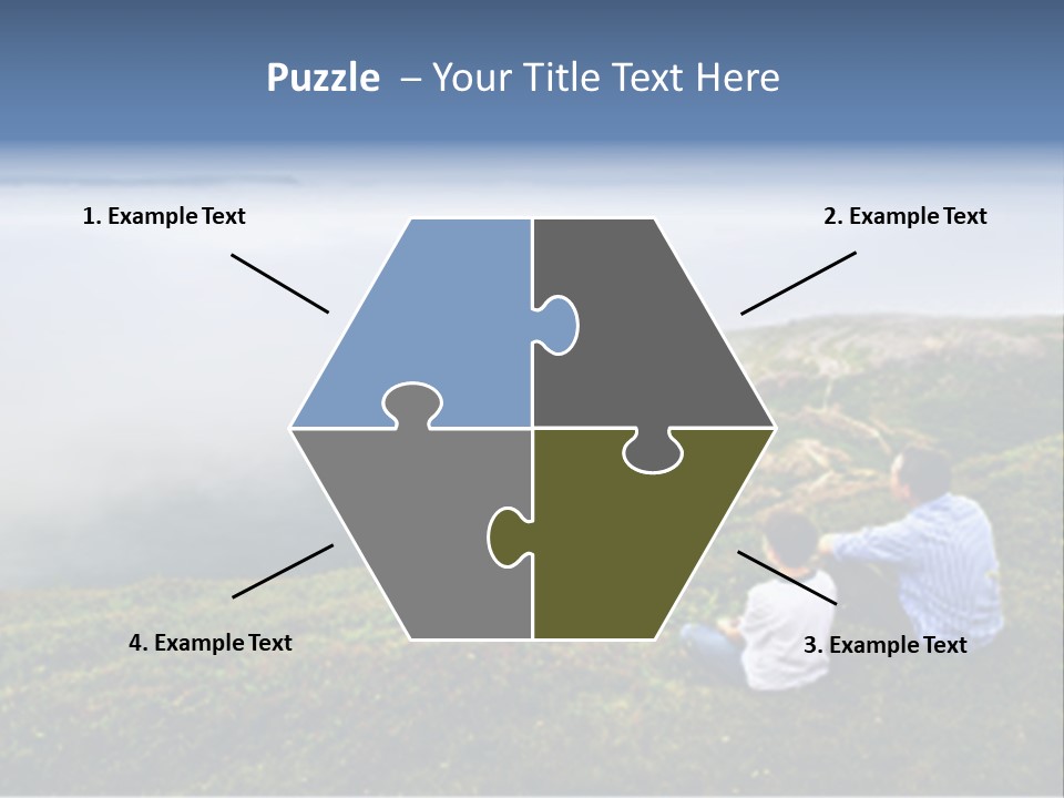A Couple Of People Sitting On Top Of A Hill PowerPoint Template