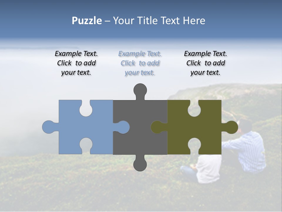 A Couple Of People Sitting On Top Of A Hill PowerPoint Template