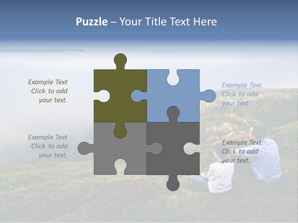 A Couple Of People Sitting On Top Of A Hill PowerPoint Template