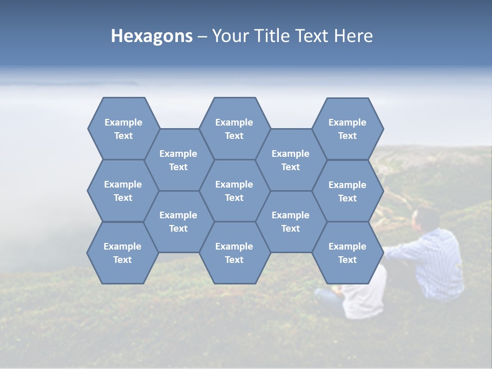 A Couple Of People Sitting On Top Of A Hill PowerPoint Template