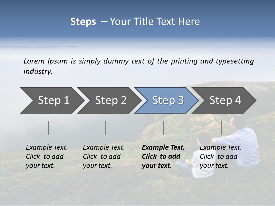 A Couple Of People Sitting On Top Of A Hill PowerPoint Template