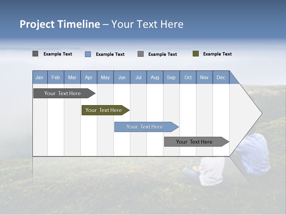 A Couple Of People Sitting On Top Of A Hill PowerPoint Template