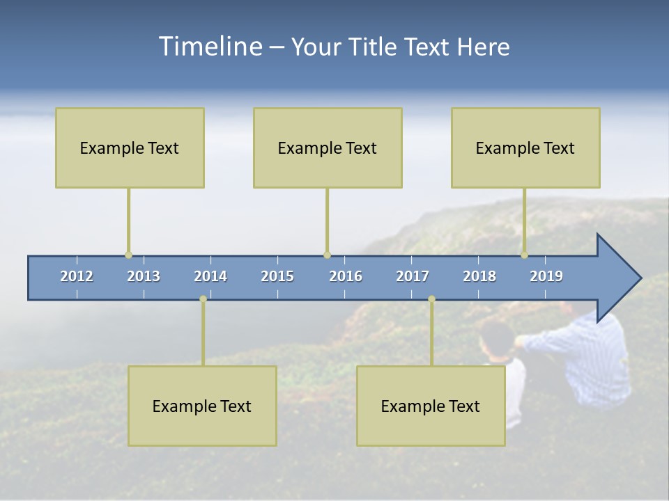 A Couple Of People Sitting On Top Of A Hill PowerPoint Template