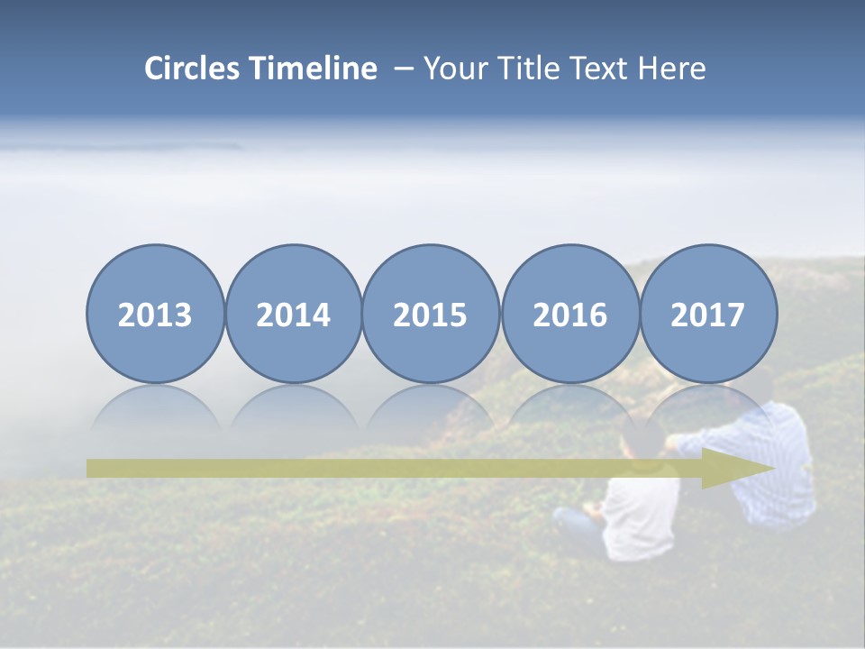 A Couple Of People Sitting On Top Of A Hill PowerPoint Template