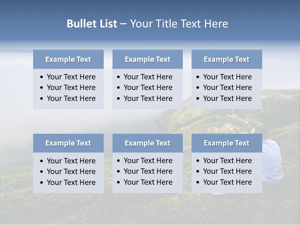 A Couple Of People Sitting On Top Of A Hill PowerPoint Template