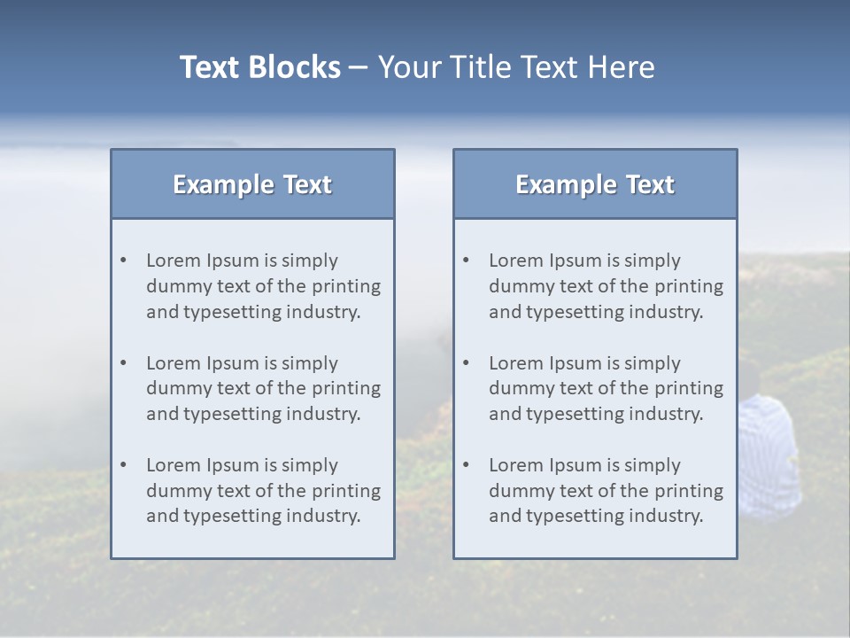A Couple Of People Sitting On Top Of A Hill PowerPoint Template