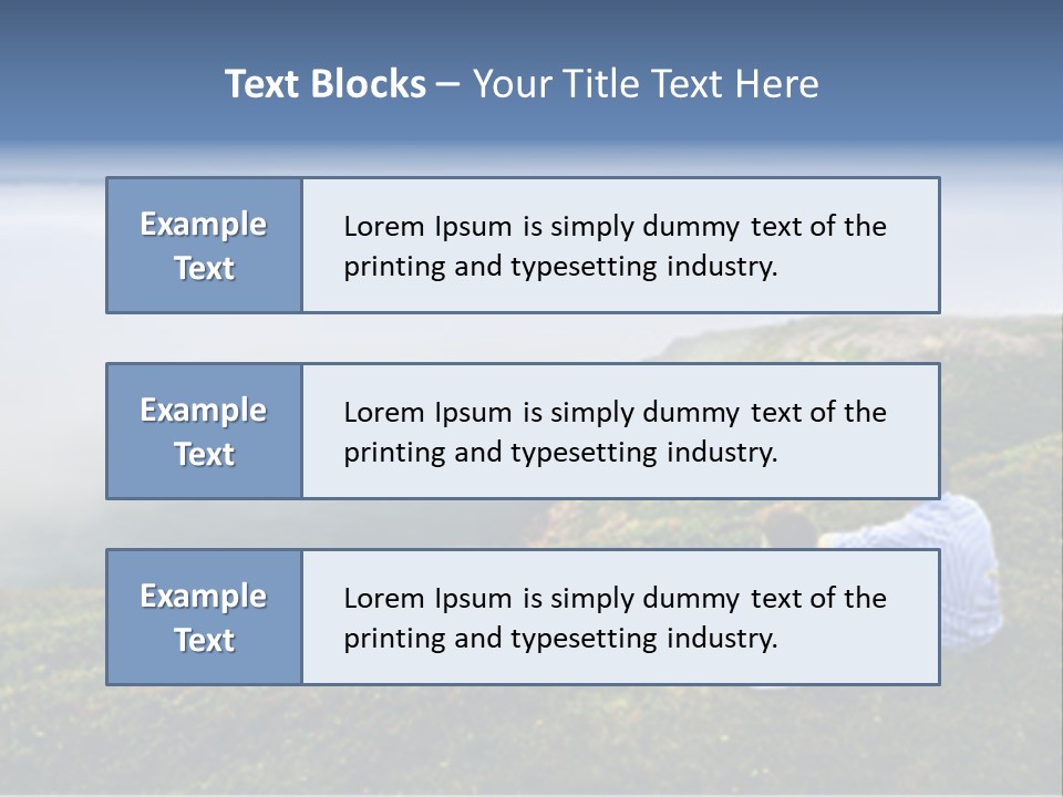 A Couple Of People Sitting On Top Of A Hill PowerPoint Template