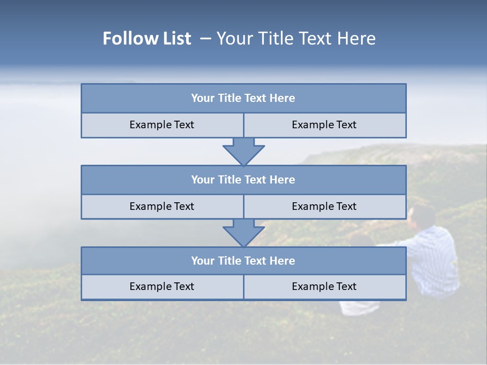 A Couple Of People Sitting On Top Of A Hill PowerPoint Template