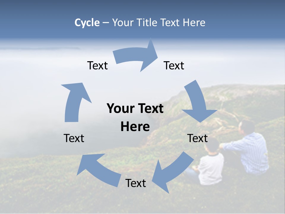 A Couple Of People Sitting On Top Of A Hill PowerPoint Template