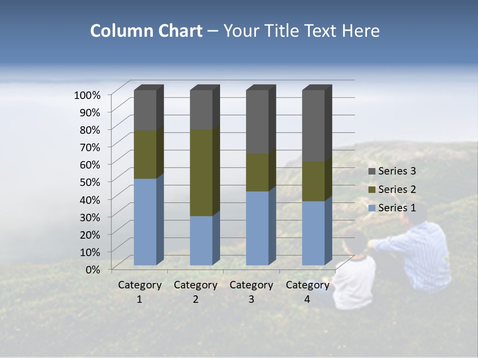 A Couple Of People Sitting On Top Of A Hill PowerPoint Template