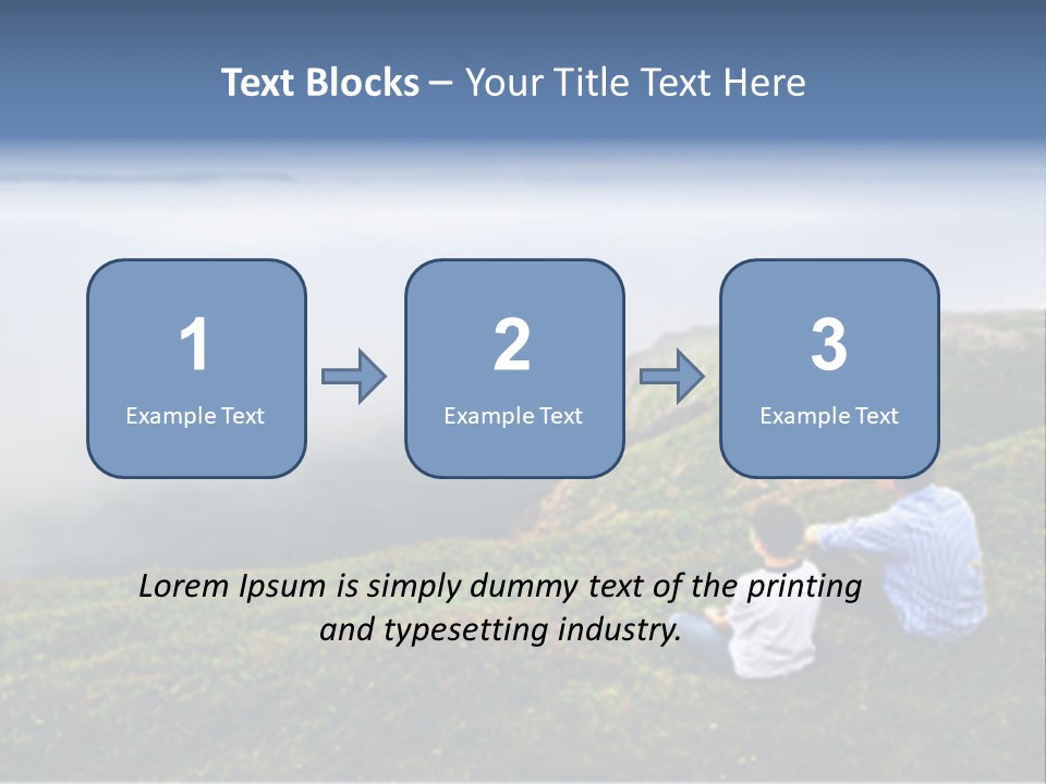 A Couple Of People Sitting On Top Of A Hill PowerPoint Template