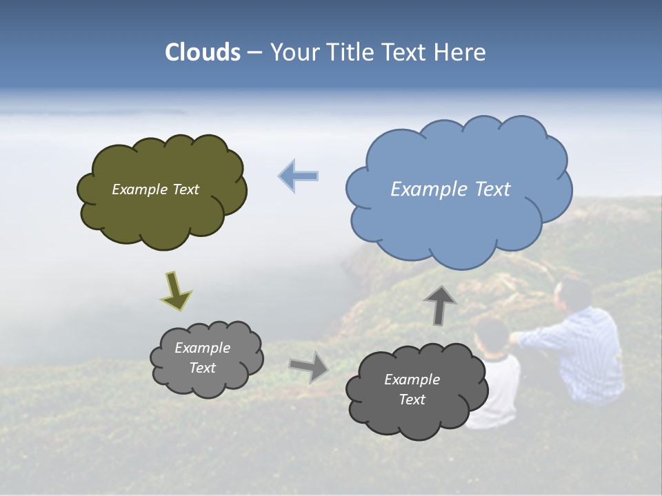 A Couple Of People Sitting On Top Of A Hill PowerPoint Template