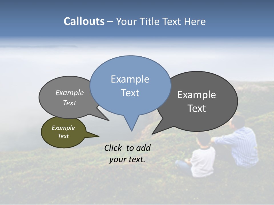 A Couple Of People Sitting On Top Of A Hill PowerPoint Template