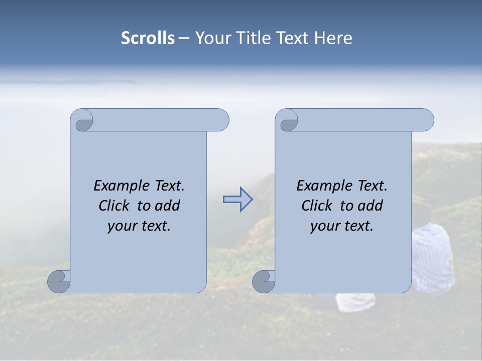 A Couple Of People Sitting On Top Of A Hill PowerPoint Template