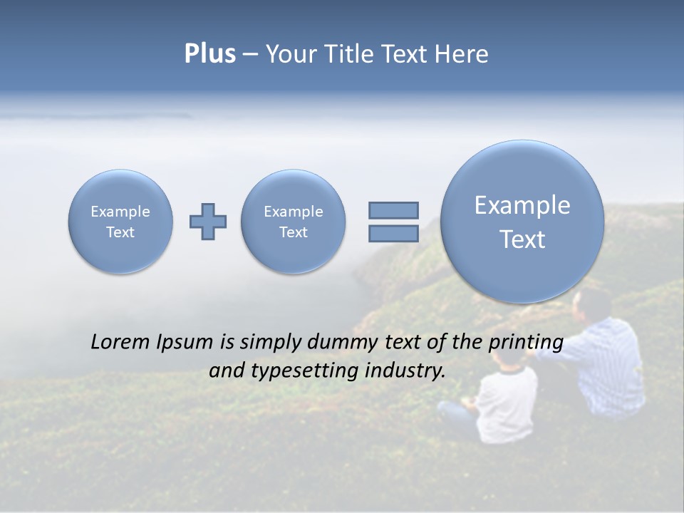 A Couple Of People Sitting On Top Of A Hill PowerPoint Template