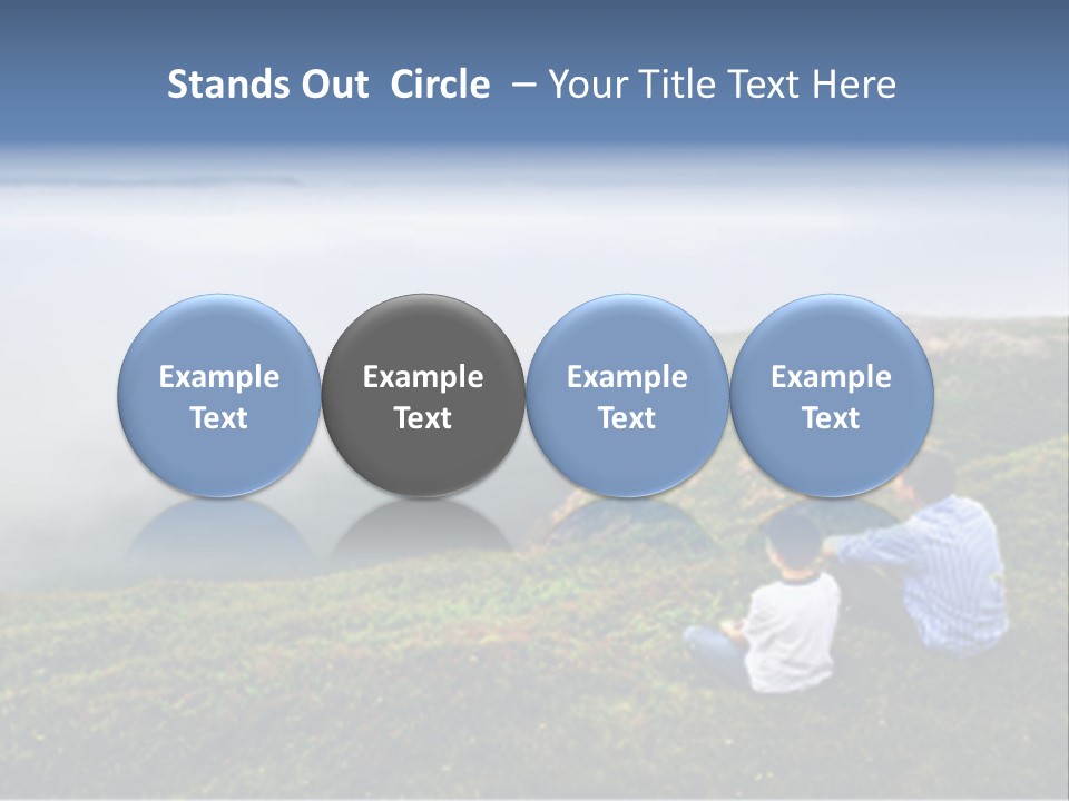 A Couple Of People Sitting On Top Of A Hill PowerPoint Template