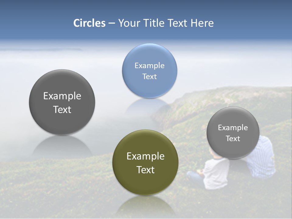 A Couple Of People Sitting On Top Of A Hill PowerPoint Template