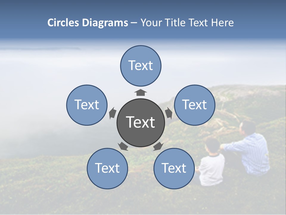 A Couple Of People Sitting On Top Of A Hill PowerPoint Template