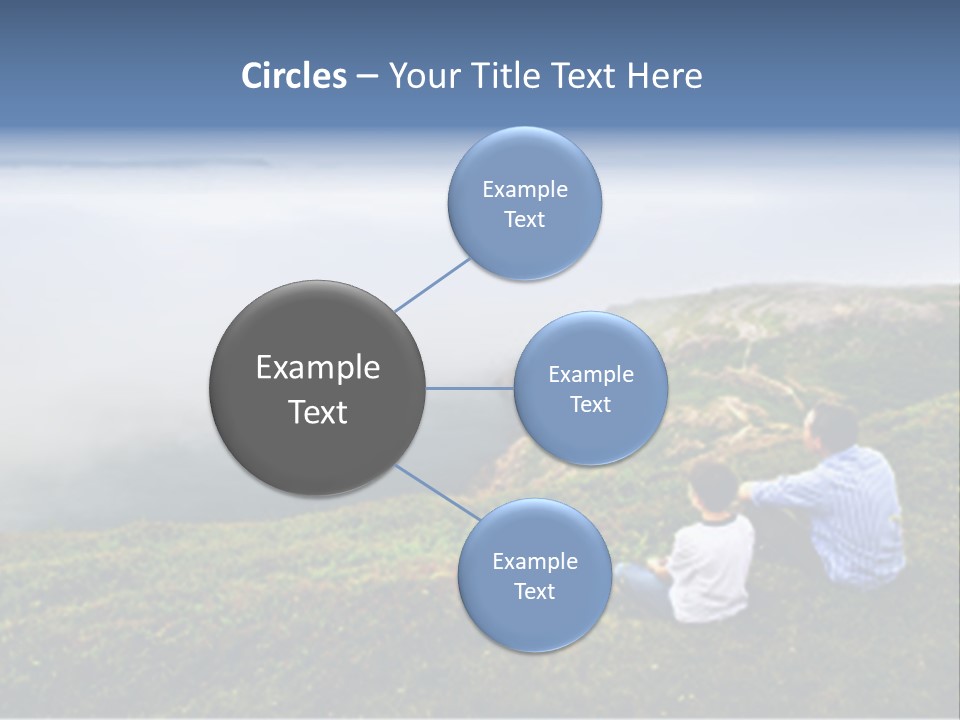 A Couple Of People Sitting On Top Of A Hill PowerPoint Template