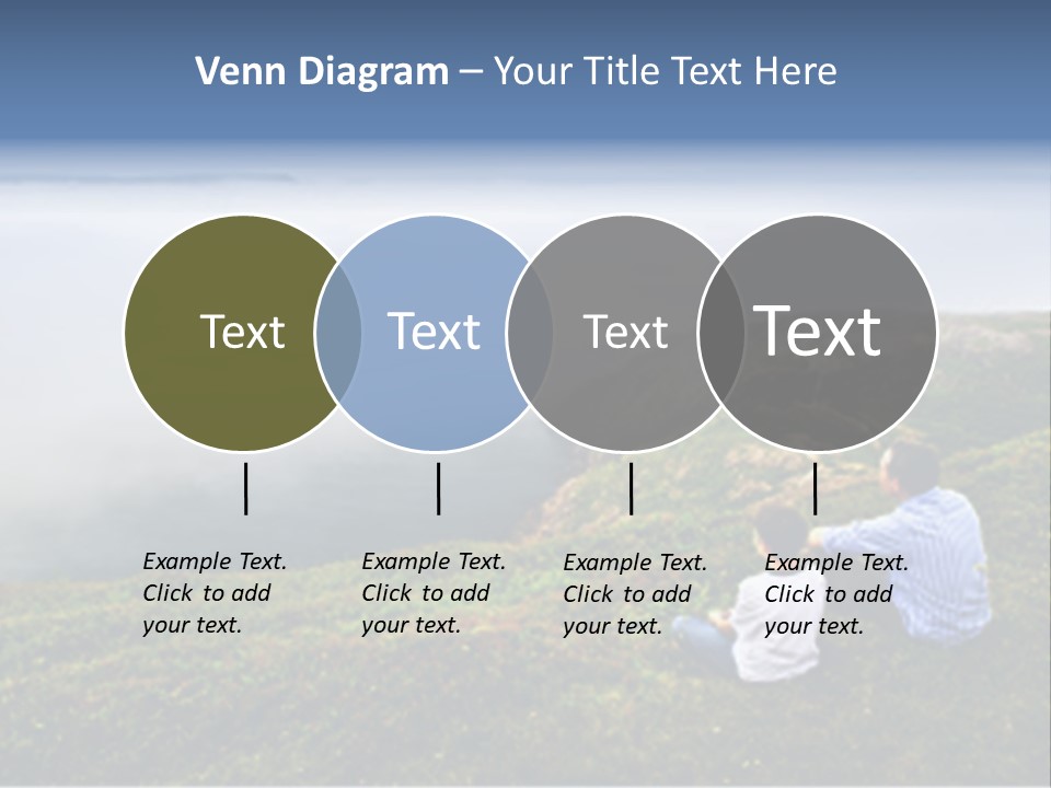 A Couple Of People Sitting On Top Of A Hill PowerPoint Template
