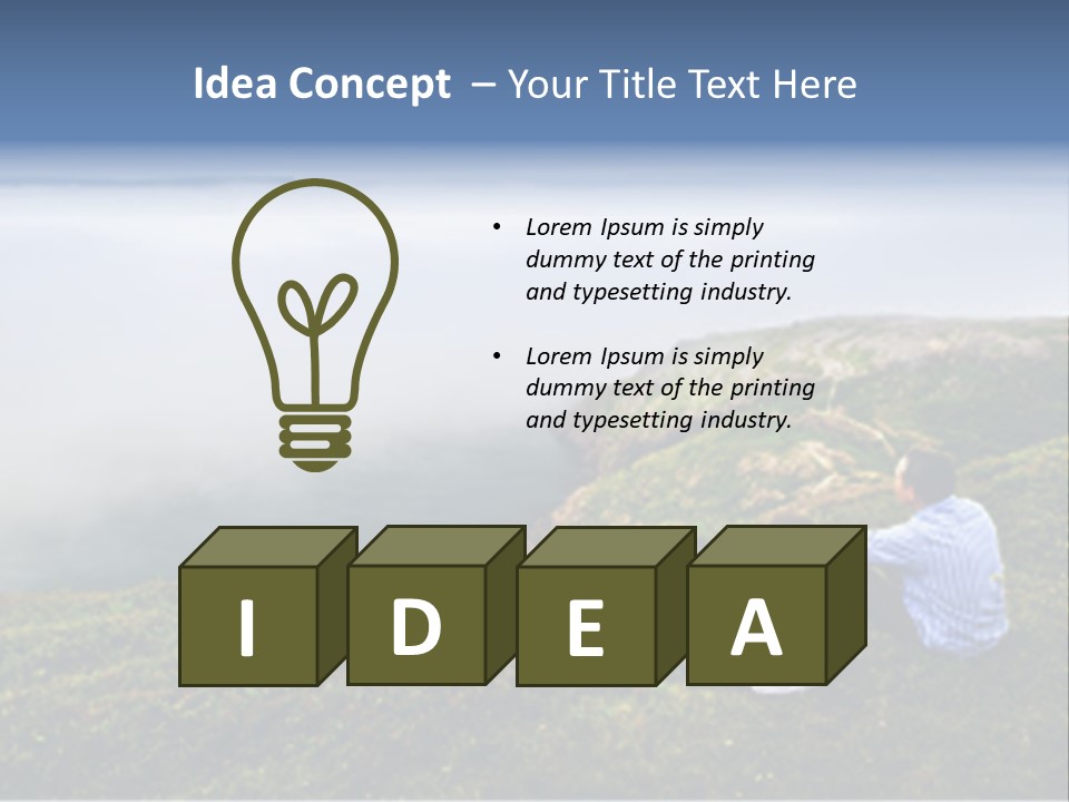 A Couple Of People Sitting On Top Of A Hill PowerPoint Template
