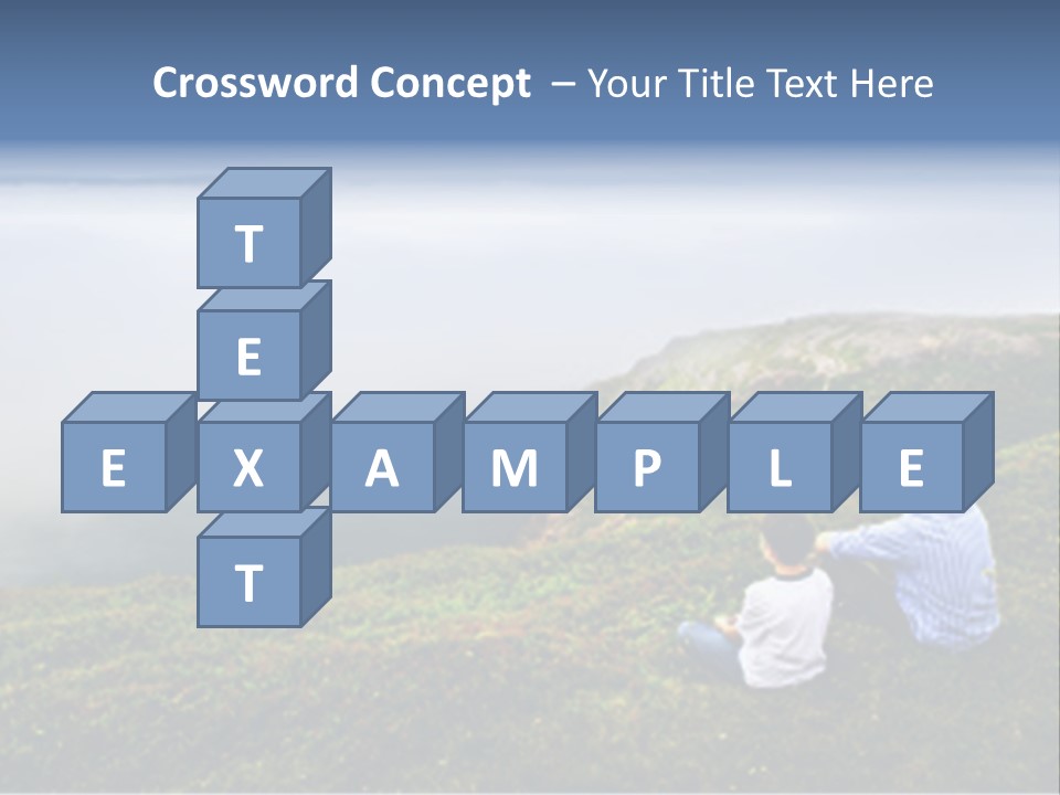 A Couple Of People Sitting On Top Of A Hill PowerPoint Template