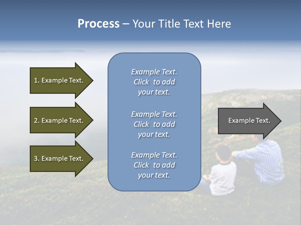 A Couple Of People Sitting On Top Of A Hill PowerPoint Template