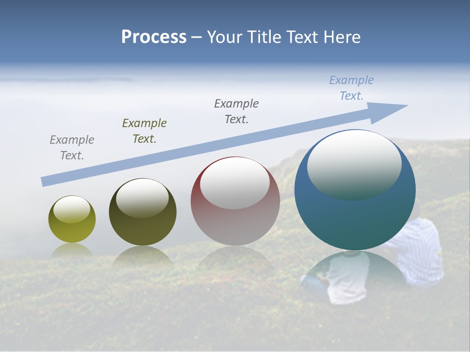 A Couple Of People Sitting On Top Of A Hill PowerPoint Template