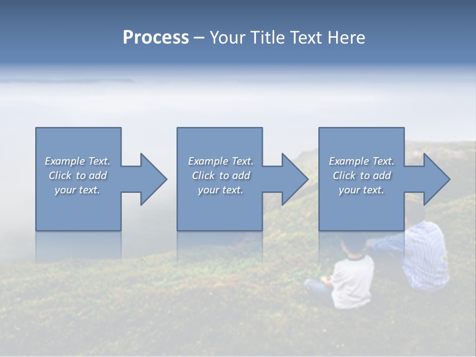 A Couple Of People Sitting On Top Of A Hill PowerPoint Template