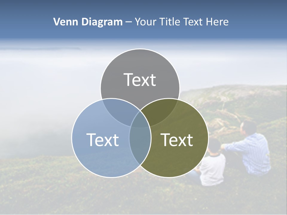 A Couple Of People Sitting On Top Of A Hill PowerPoint Template