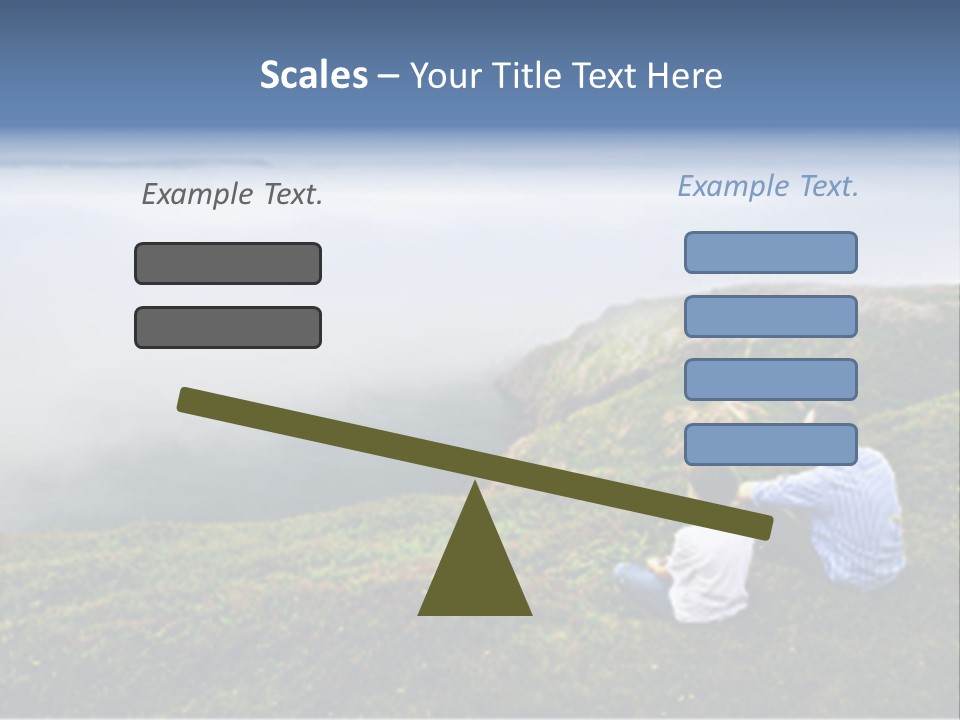 A Couple Of People Sitting On Top Of A Hill PowerPoint Template