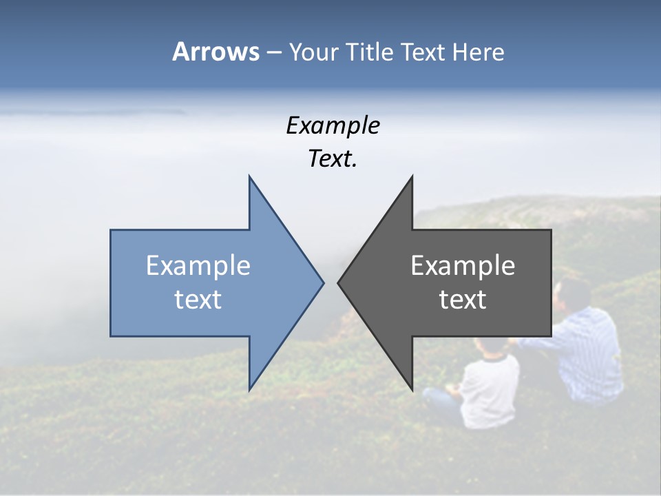 A Couple Of People Sitting On Top Of A Hill PowerPoint Template