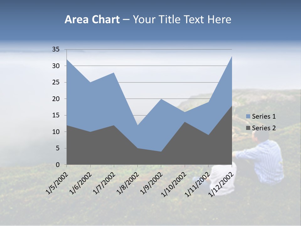 A Couple Of People Sitting On Top Of A Hill PowerPoint Template
