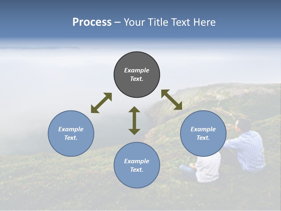 A Couple Of People Sitting On Top Of A Hill PowerPoint Template