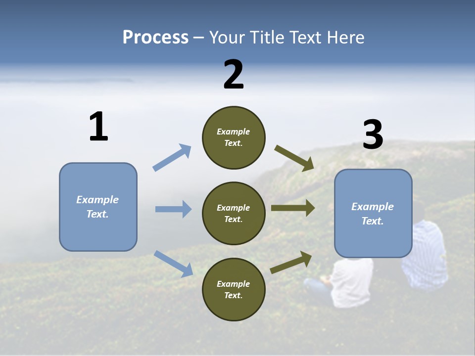 A Couple Of People Sitting On Top Of A Hill PowerPoint Template