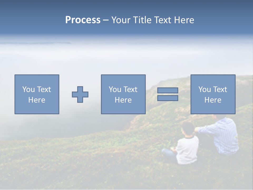 A Couple Of People Sitting On Top Of A Hill PowerPoint Template
