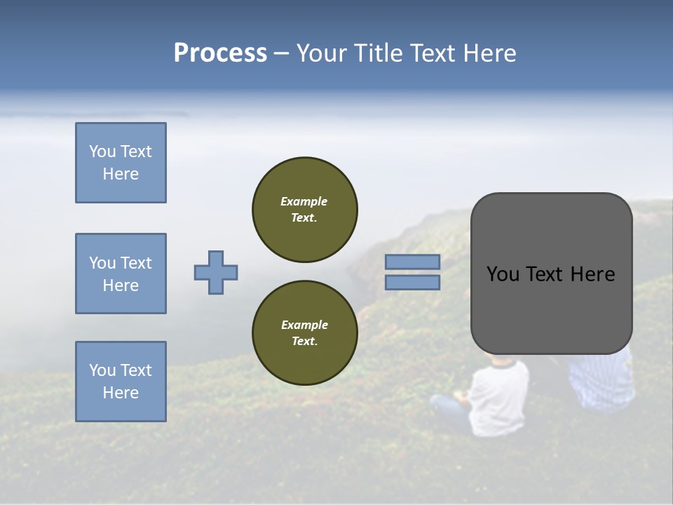 A Couple Of People Sitting On Top Of A Hill PowerPoint Template