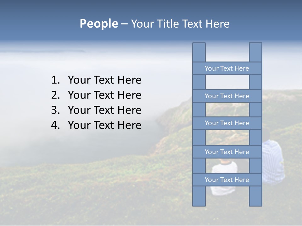 A Couple Of People Sitting On Top Of A Hill PowerPoint Template