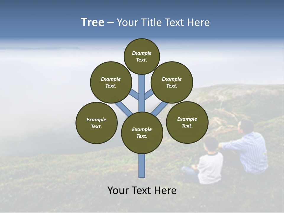 A Couple Of People Sitting On Top Of A Hill PowerPoint Template