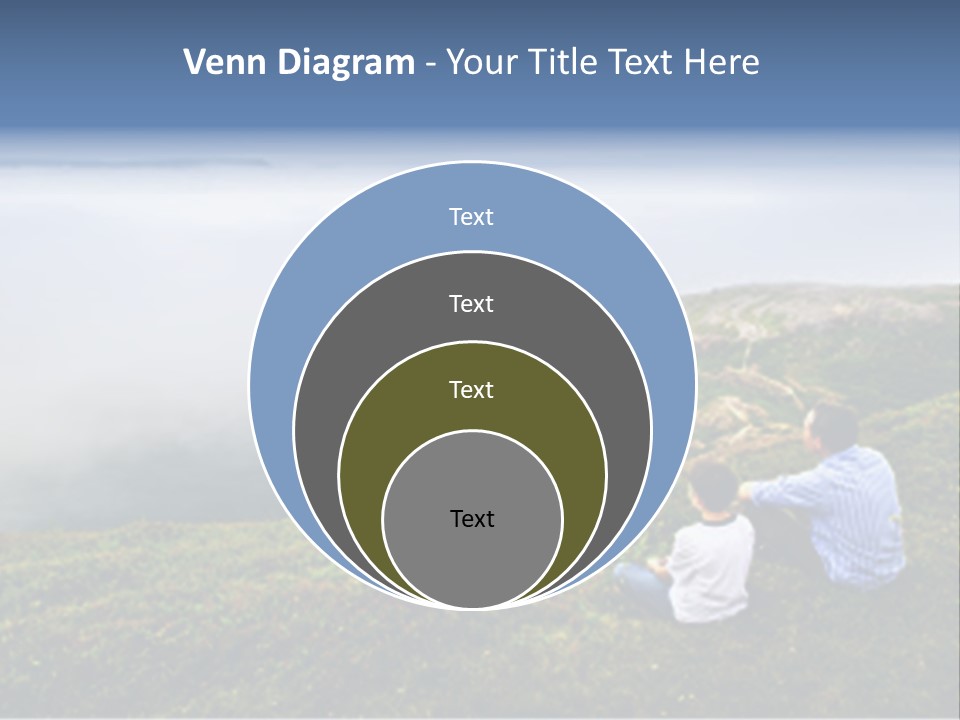 A Couple Of People Sitting On Top Of A Hill PowerPoint Template