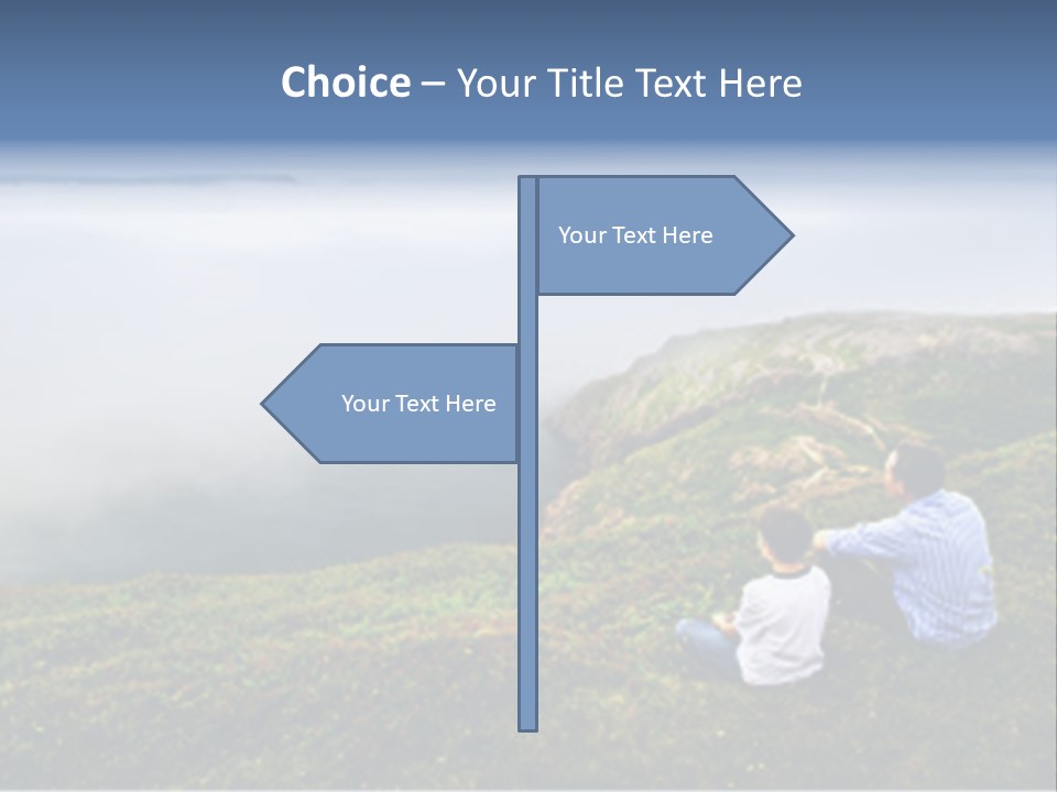 A Couple Of People Sitting On Top Of A Hill PowerPoint Template