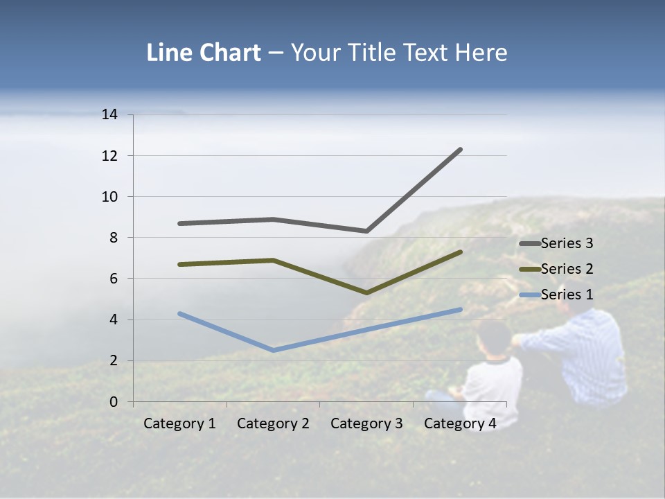 A Couple Of People Sitting On Top Of A Hill PowerPoint Template