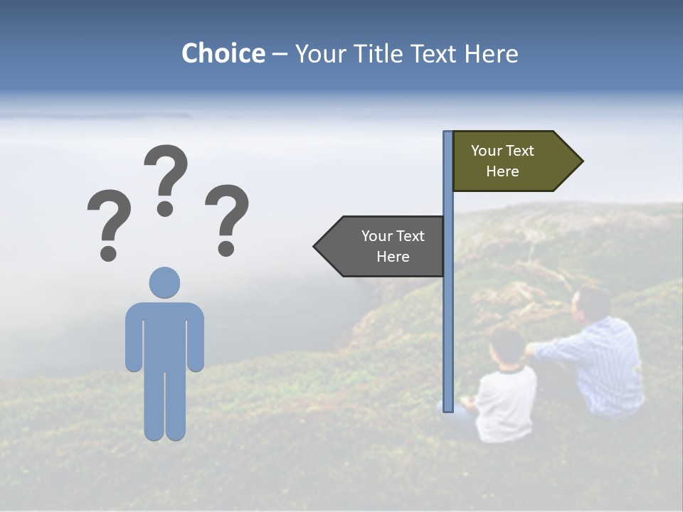A Couple Of People Sitting On Top Of A Hill PowerPoint Template