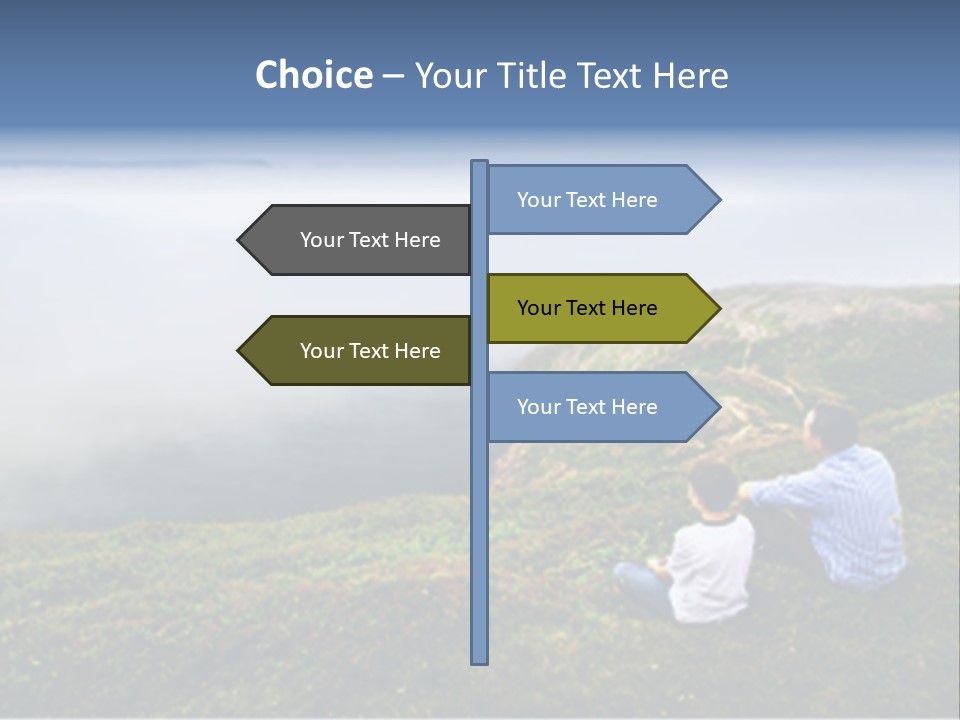 A Couple Of People Sitting On Top Of A Hill PowerPoint Template