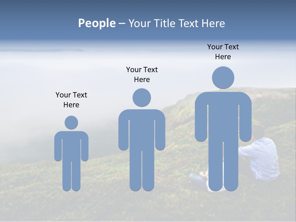 A Couple Of People Sitting On Top Of A Hill PowerPoint Template