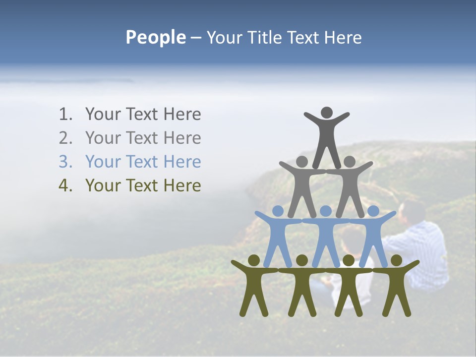 A Couple Of People Sitting On Top Of A Hill PowerPoint Template