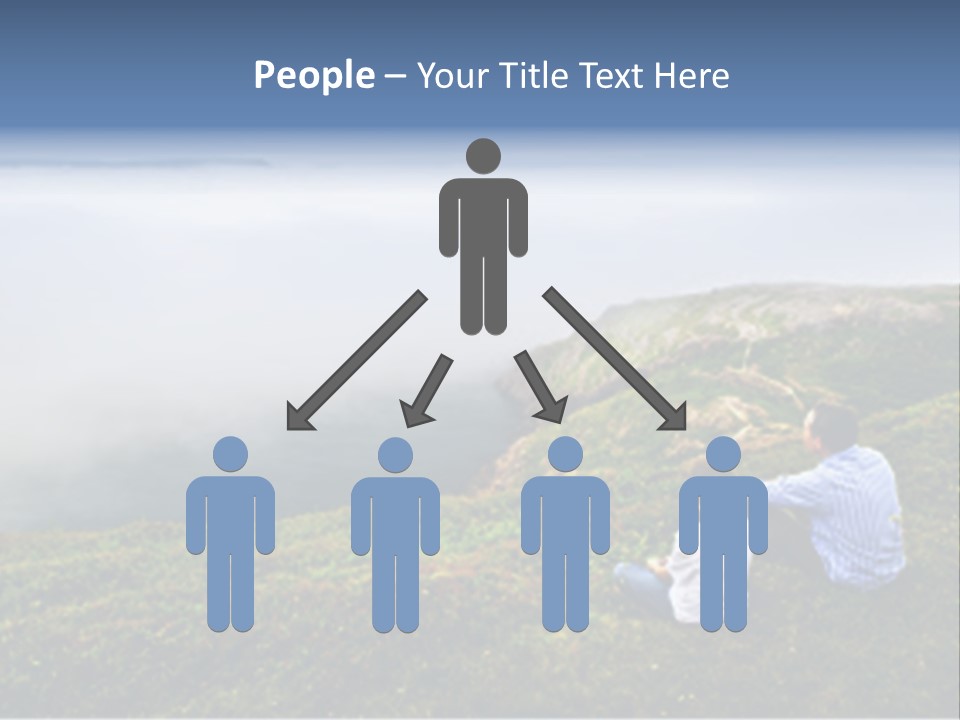 A Couple Of People Sitting On Top Of A Hill PowerPoint Template