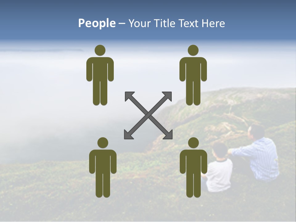 A Couple Of People Sitting On Top Of A Hill PowerPoint Template